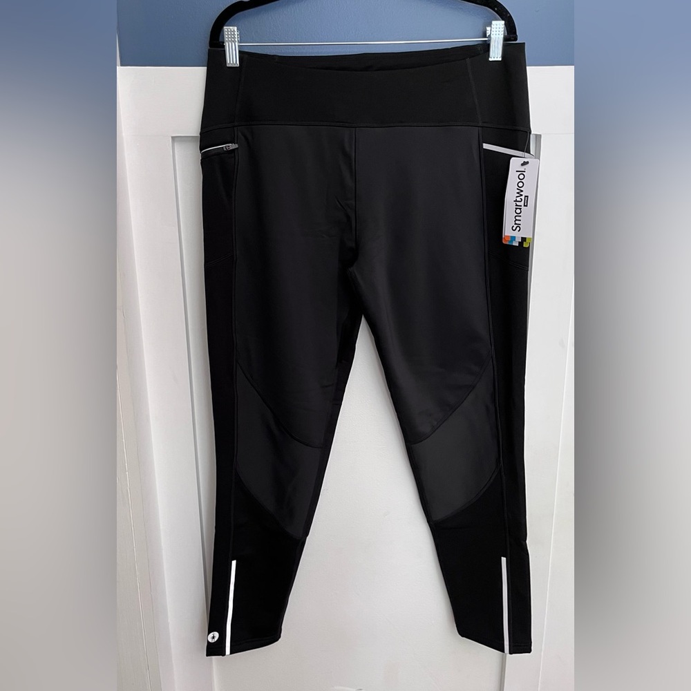 Smartwool Women’s Black Active Fleece Wind Tight Leggings Merino Blend NWT